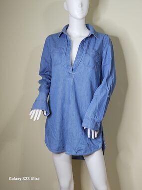 crown & ivy Light Blue Denim Dress Small